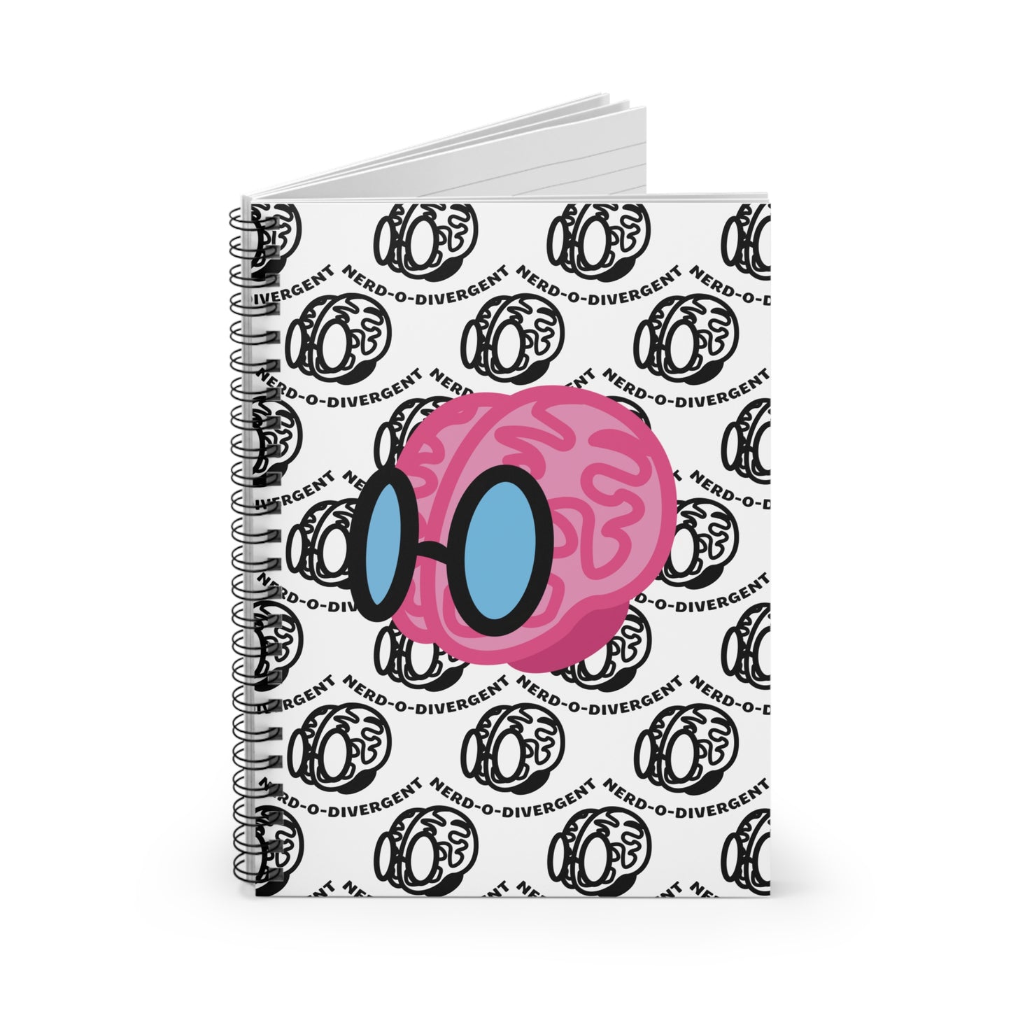 "Nerd-o-Divergent Main Logo" Patterned Spiral Notebook - Ruled Line