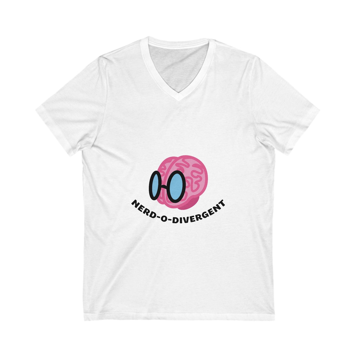"Nerd-o-Divergent Main Logo" Unisex Jersey Short Sleeve V-Neck Tee