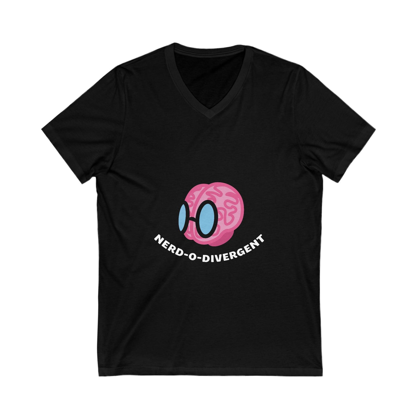 "Nerd-o-Divergent Main Logo" Unisex Jersey Short Sleeve V-Neck Tee