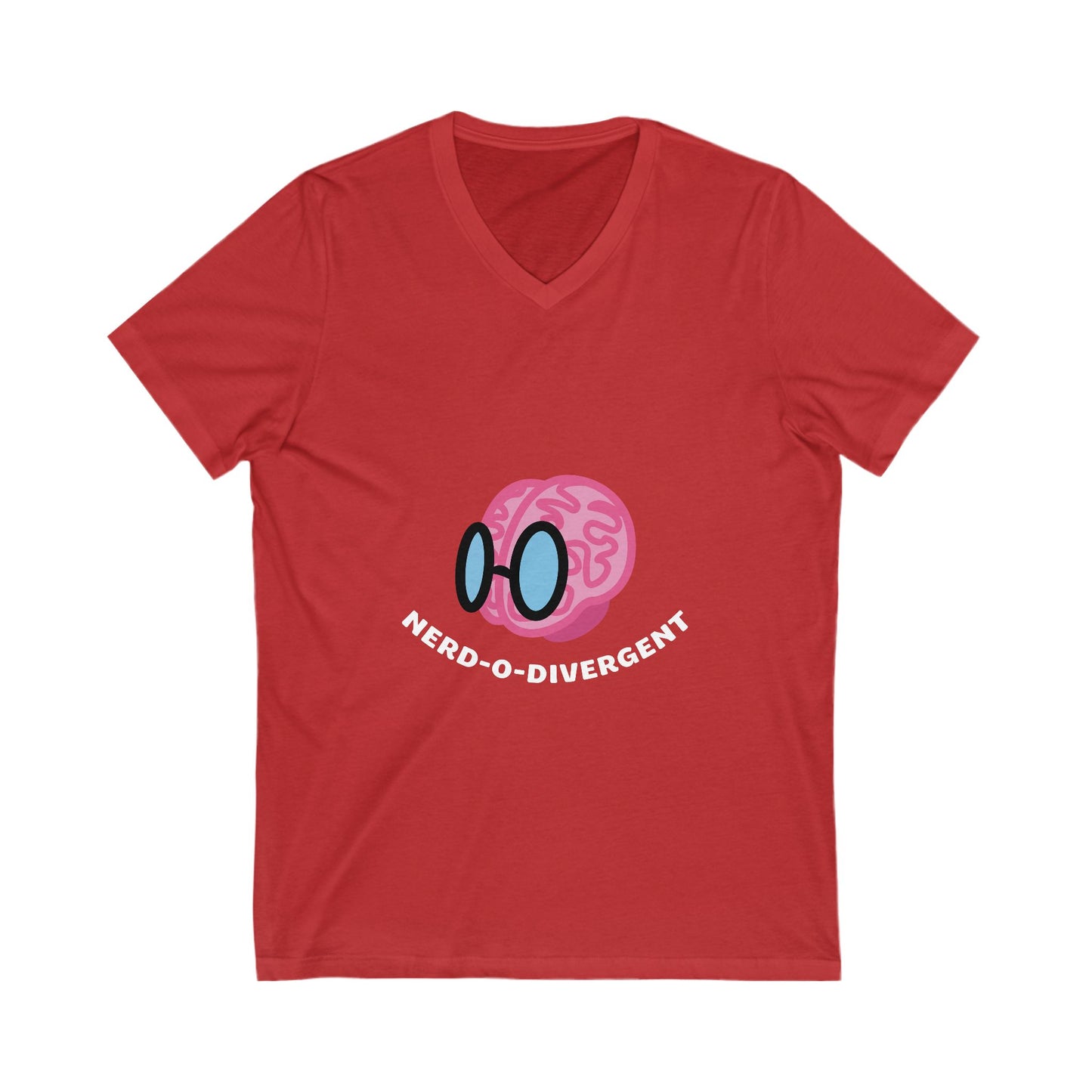 "Nerd-o-Divergent Main Logo" Unisex Jersey Short Sleeve V-Neck Tee