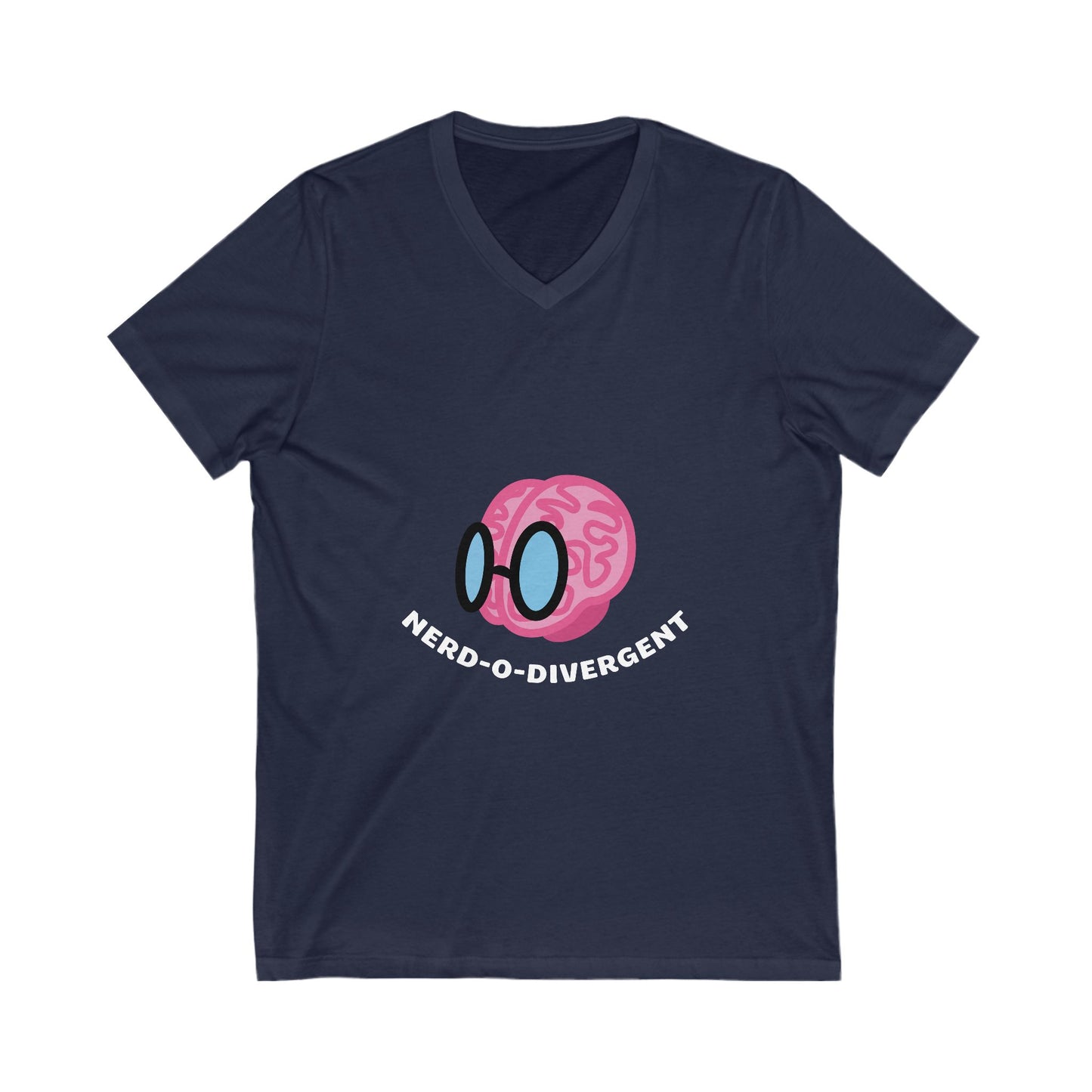 "Nerd-o-Divergent Main Logo" Unisex Jersey Short Sleeve V-Neck Tee
