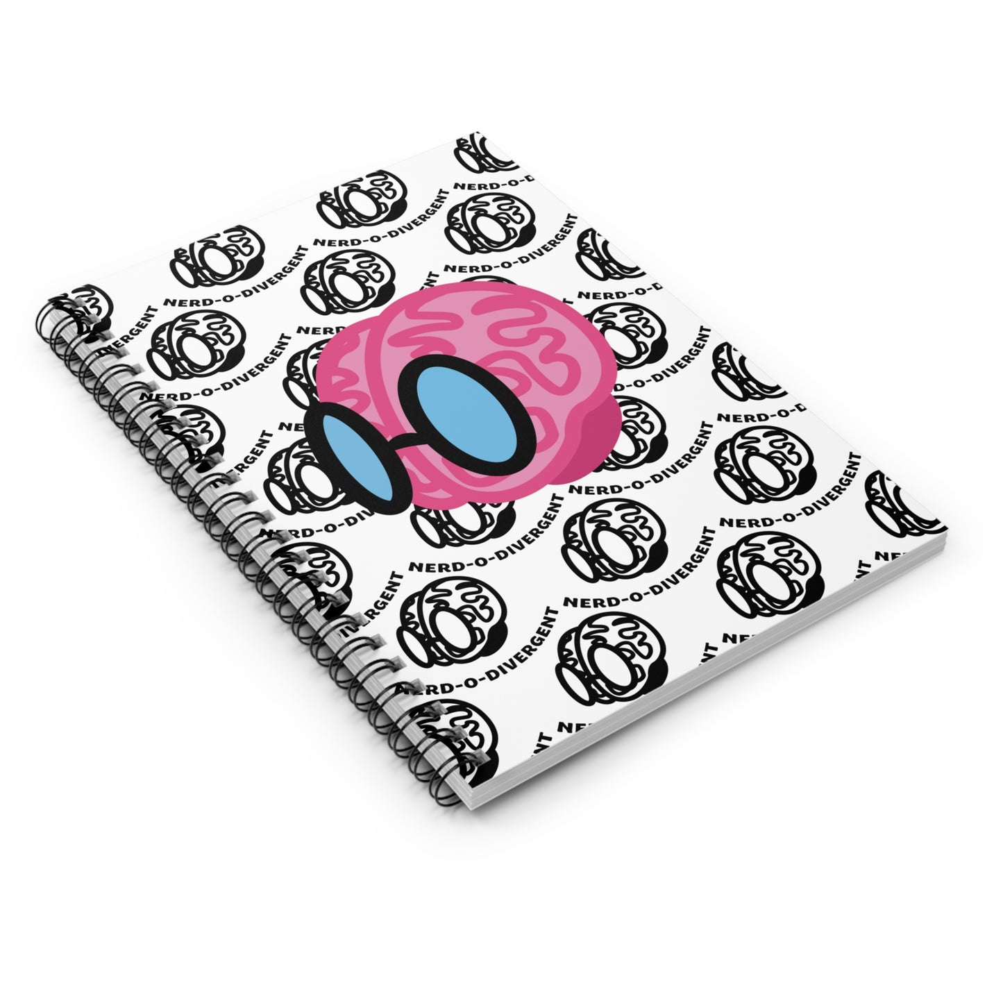 "Nerd-o-Divergent Main Logo" Patterned Spiral Notebook - Ruled Line