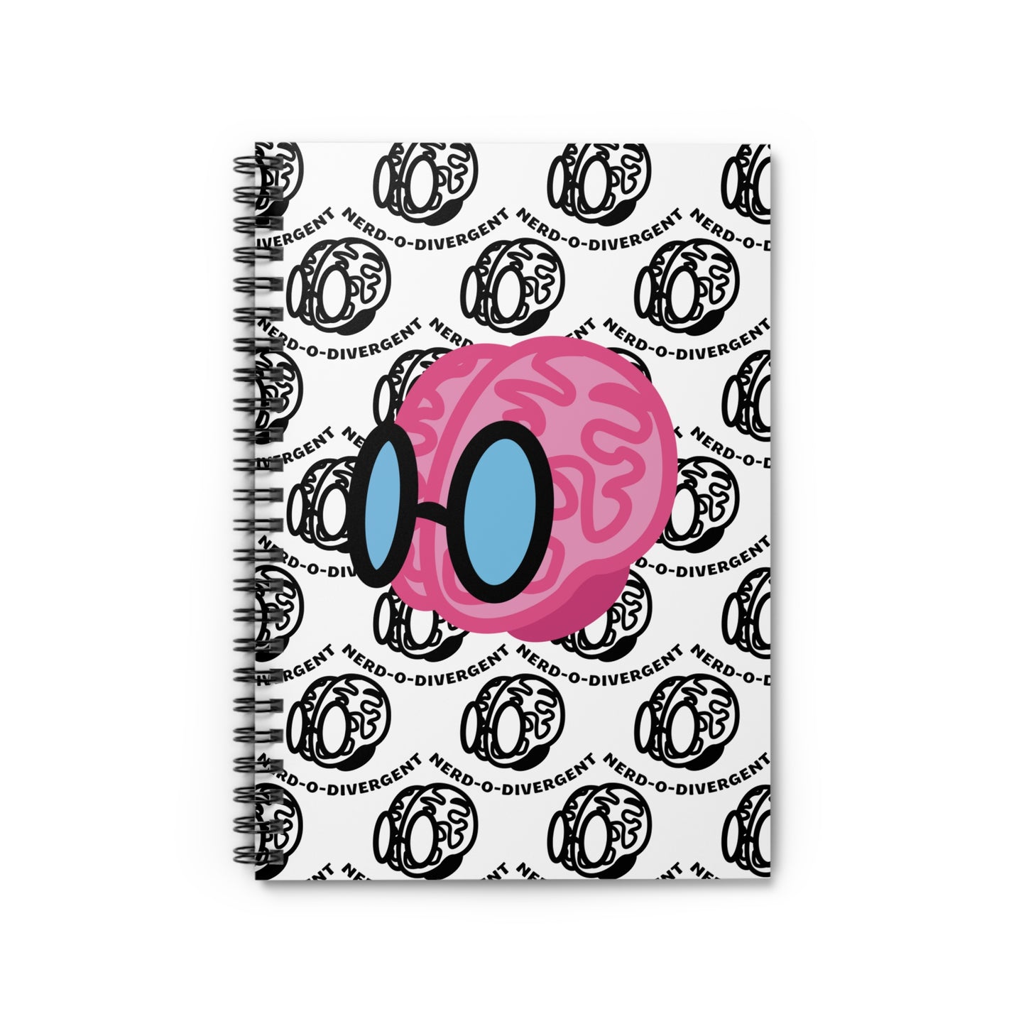 "Nerd-o-Divergent Main Logo" Patterned Spiral Notebook - Ruled Line