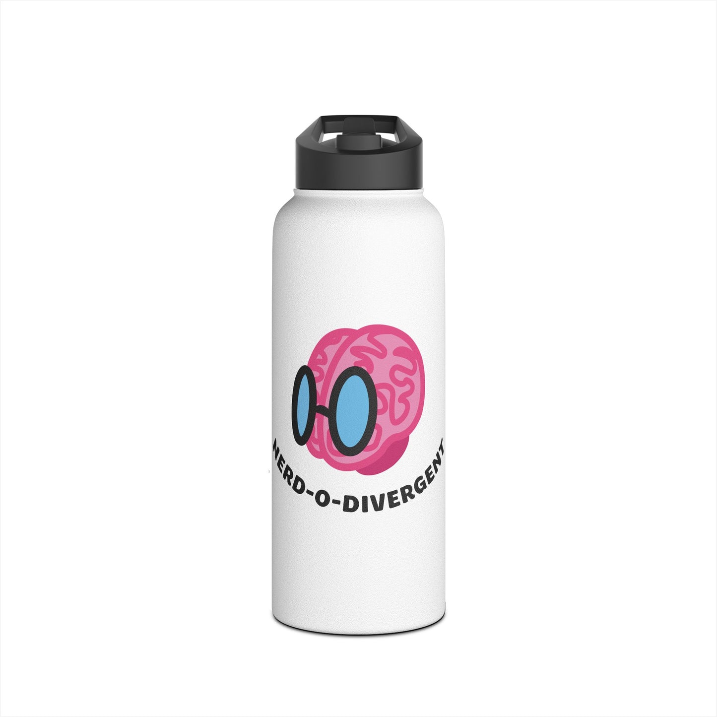 "Nerd-o-Divergent Main Logo" Stainless Steel Water Bottle, Standard Lid