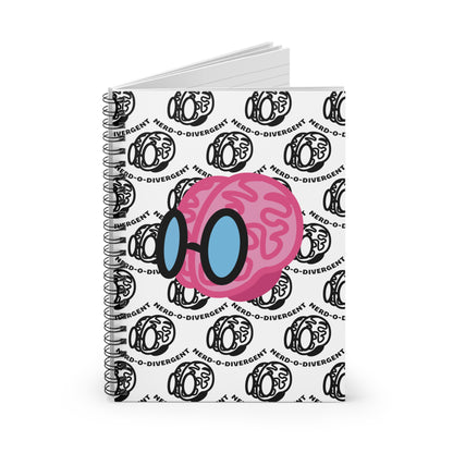 "Nerd-o-Divergent Main Logo" Patterned Spiral Notebook - Ruled Line