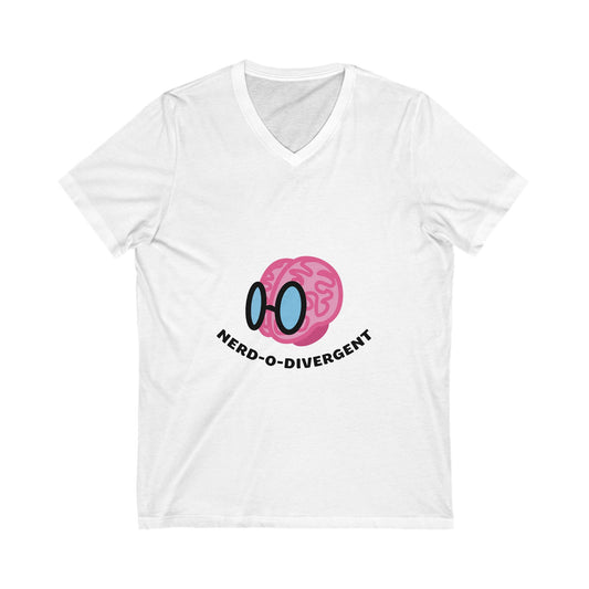 "Nerd-o-Divergent Main Logo" Unisex Jersey Short Sleeve V-Neck Tee