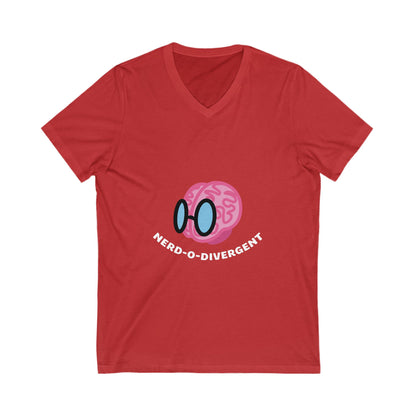 "Nerd-o-Divergent Main Logo" Unisex Jersey Short Sleeve V-Neck Tee