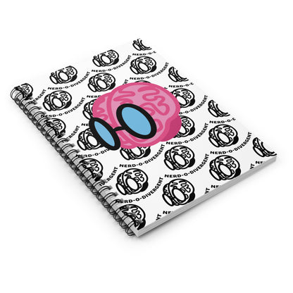"Nerd-o-Divergent Main Logo" Patterned Spiral Notebook - Ruled Line