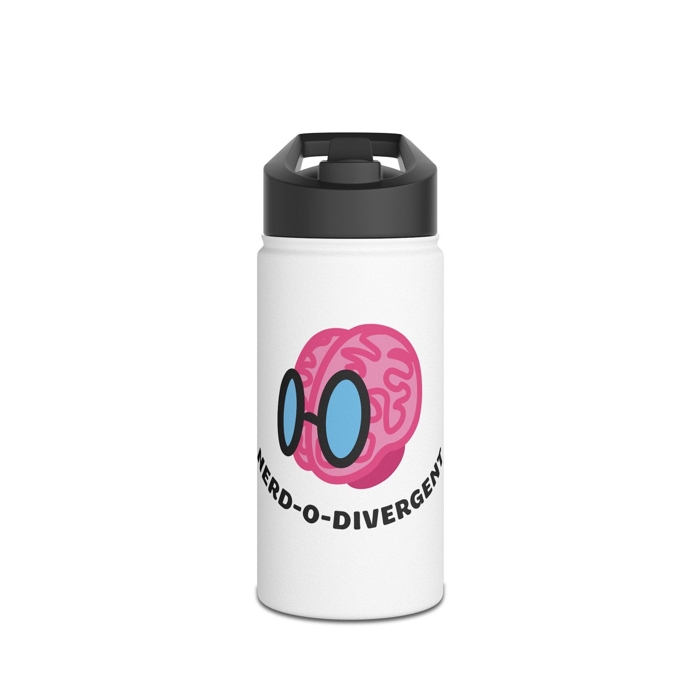 "Nerd-o-Divergent Main Logo" Stainless Steel Water Bottle, Standard Lid